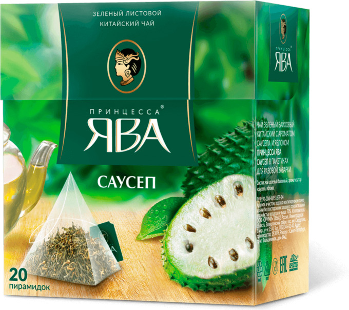 Чай зеленый Принцесса Ява саусепа в пирамидках 1,8 г х 20 шт — купить в ...