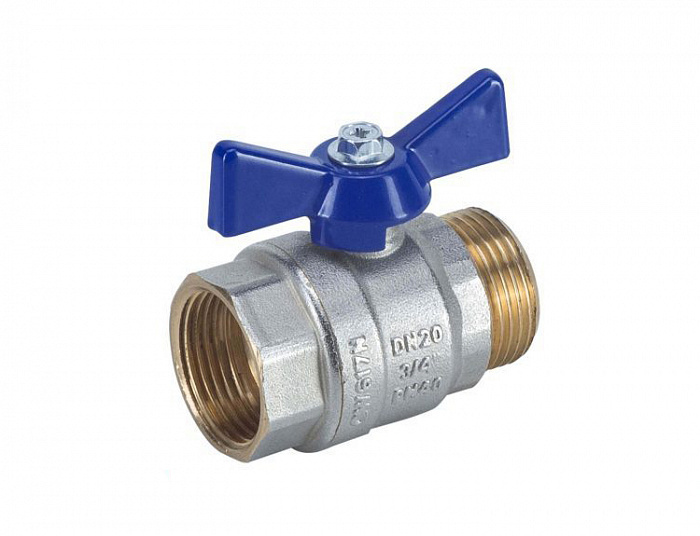 Шаровый кран 1/2 дюйма латунный вн/нар PN40 ручка бабочка - купить по ...