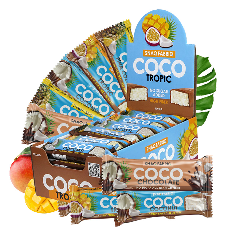 Snaq Fabriq Coco Батончик без сахара - Ассорти 40г (30 штук)( Кокос ...