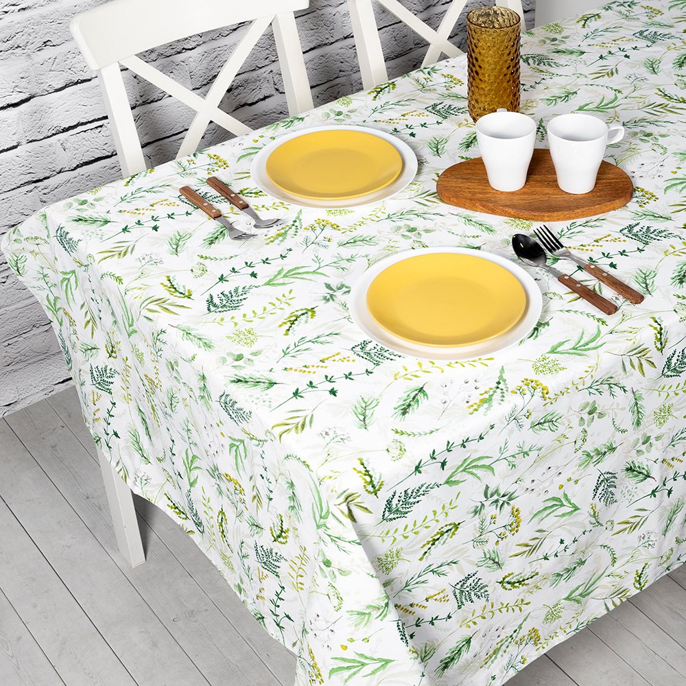 Скатерть кухонная прямоугольная на стол 136х170 Хвоя /Ткань хлопок для ...