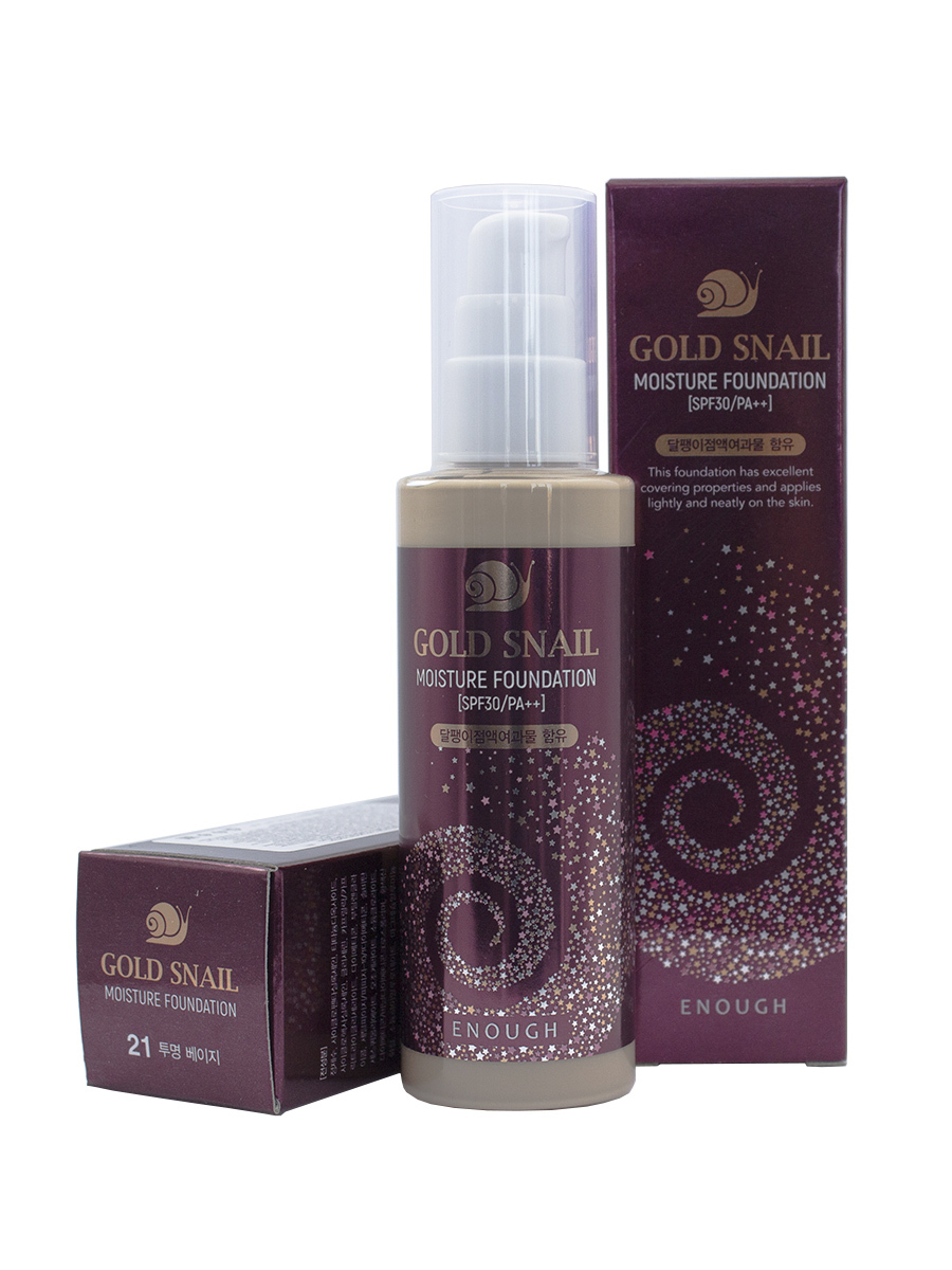 Gold snail тональный крем. Тональный крем с муцином улитки enough Gold Snail Moisture Foundation SPF 30. Enough Gold Snail тон 13. Enough крем тональный с муцином улитки - Gold Snail Moisture Foundation spf30, тон. Enough Gold Snail тон 21