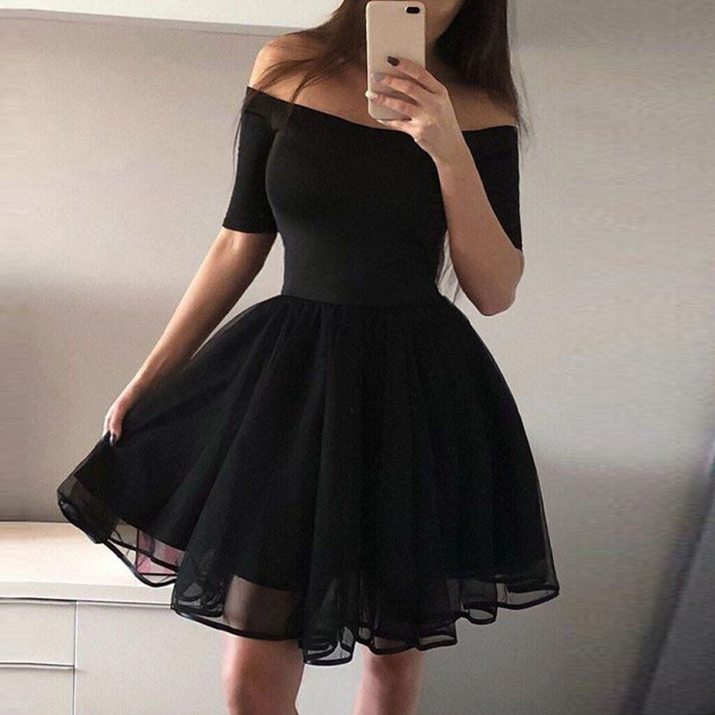 Платье с черным низом
