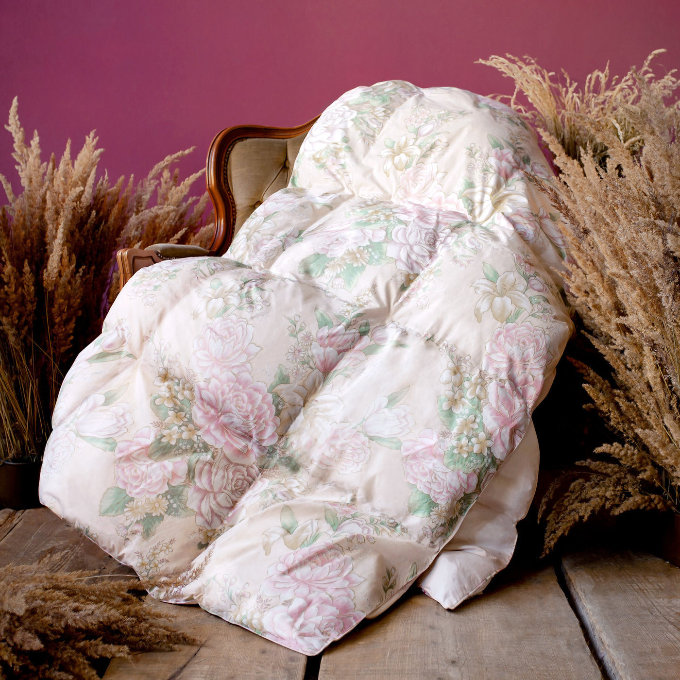 Одеяло СайлиД 2-x спальный 175x210 см, Всесезонное, с наполнителем Пух-перо
