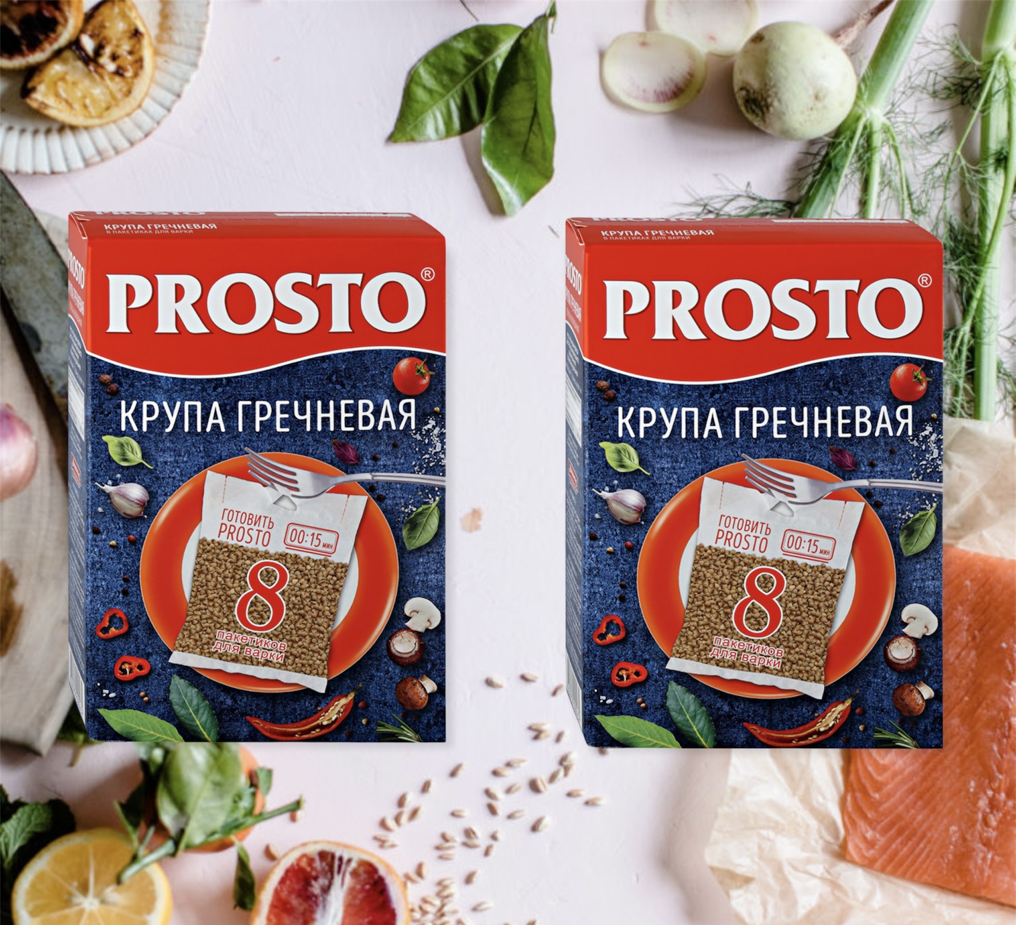Фото prosto. Крупа просто гречневая 8*62,5 гр.