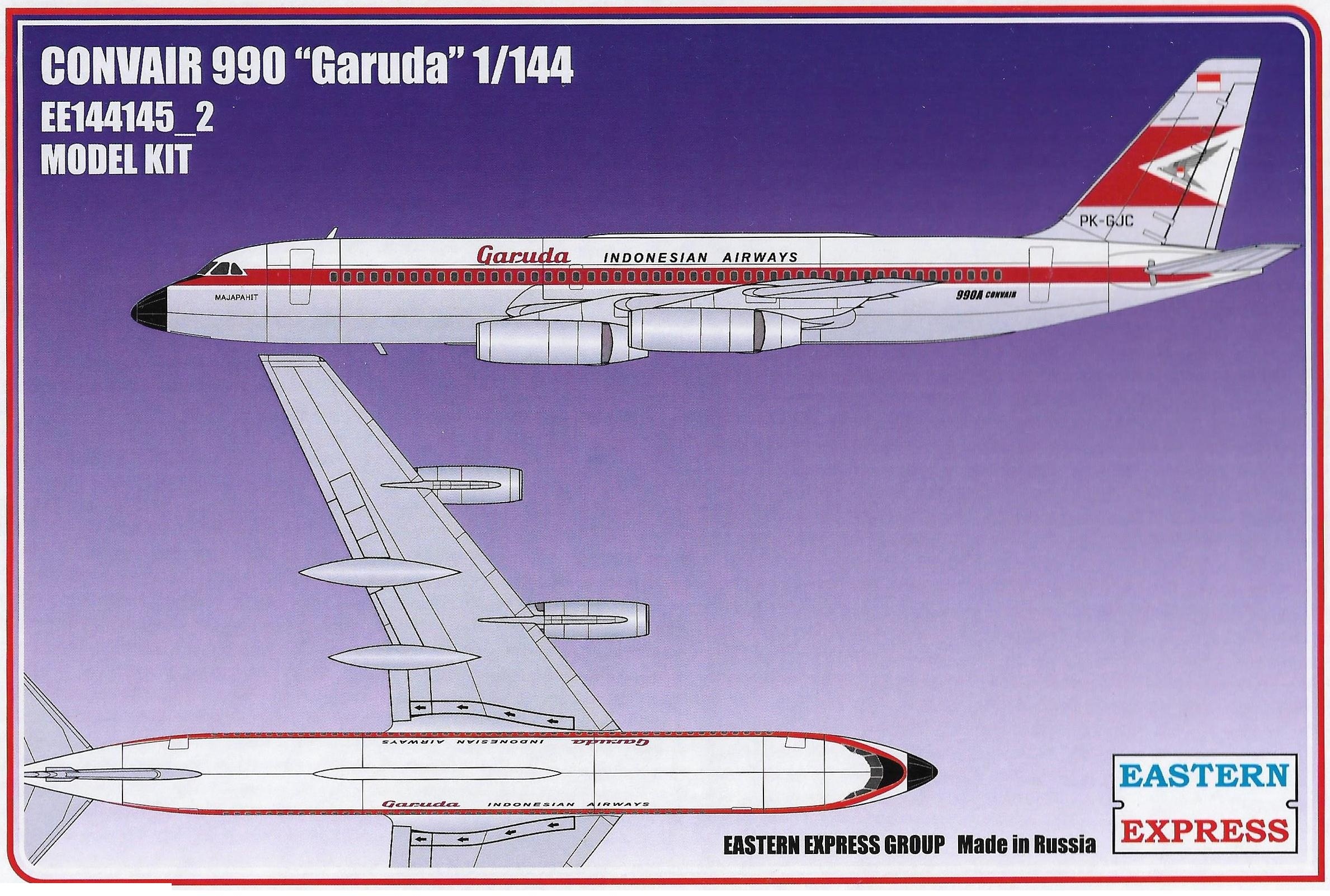 Сборная модель Восточный Экспресс ЕЕ144145_2 Авиалайнер CV990 GARUDA Масштаб 1/144