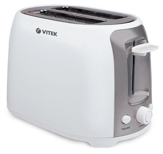 VITEK Тостер VT-1582 750 Вт тостов - 2, белый