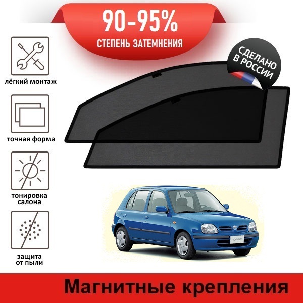 КаркасныешторкиLATONIKPREMIUMнаNissanMarch2(K11)(1992-2002)напередниедверинамагнитах