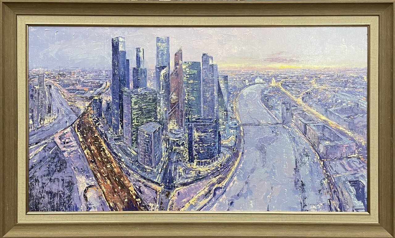 Москва сити картина маслом