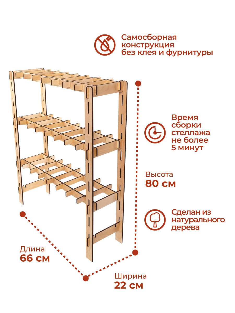 Стеллаж высотой 90 см