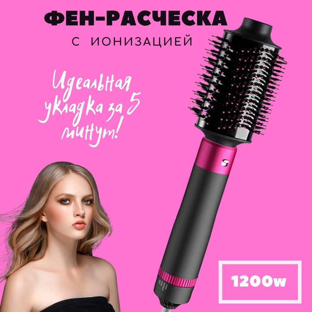 Фен-щетка для волос Черника BRAND SHOP Фен-щетка для волос / Брашинг /  Термощетка / Фен брашинг / Фен для волос/ Стайлер / Фен расческа / Для  сушки - купить по выгодной цене в интернет-магазине OZON (550422996)