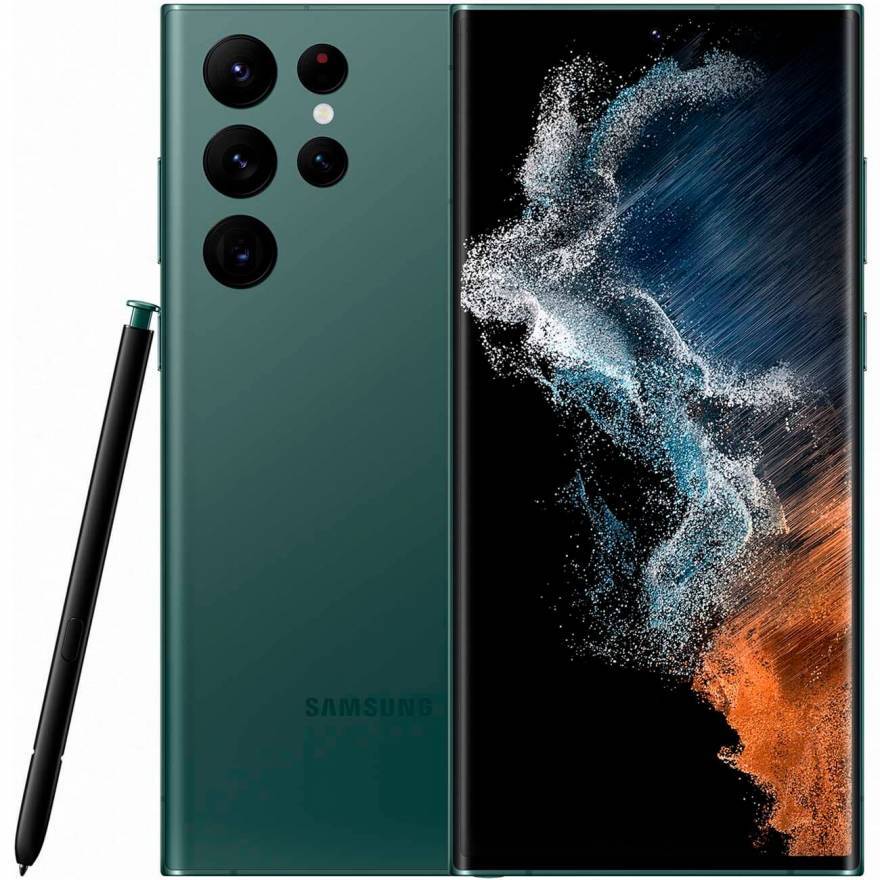 SamsungСмартфонGalaxyS22Ultra5GДвойнаякарта100%поддержкарусскогоязыка12/256ГБ,зеленый