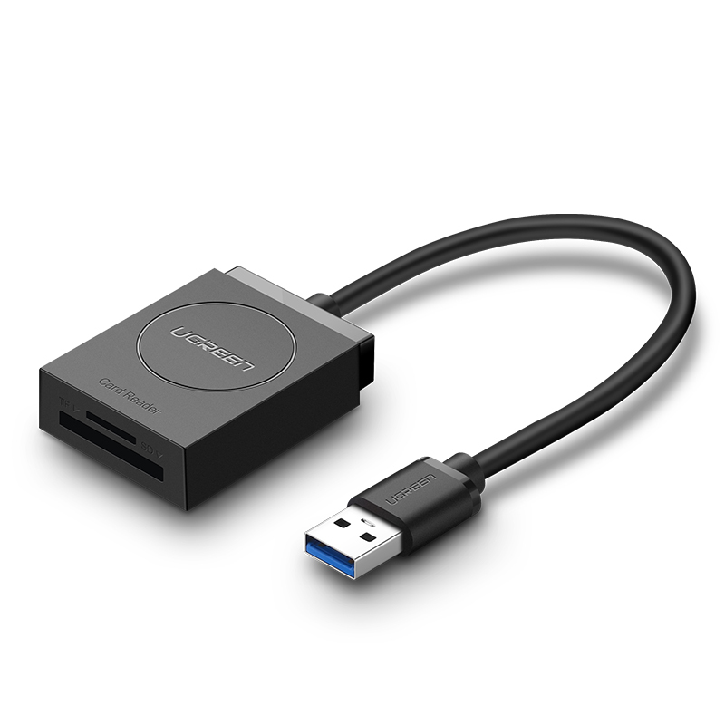 Кардридер UGREEN CR127 (20250) USB 3.0 Card Reader TF+SD. Цвет: черный