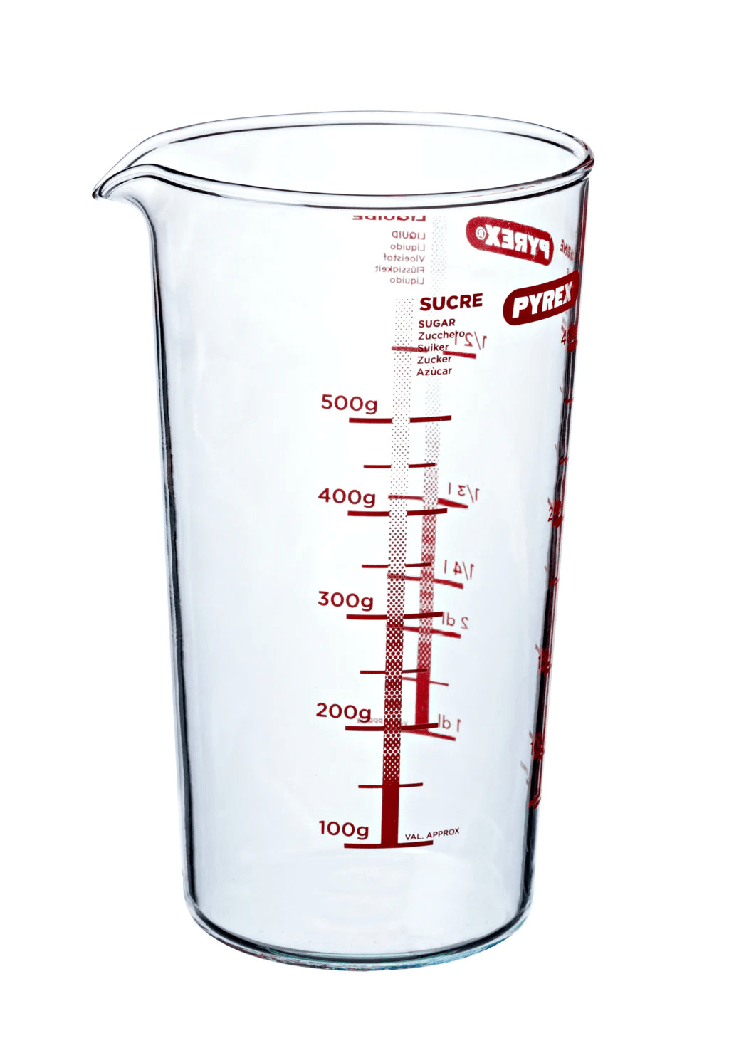 Мерный стакан PYREX Classic MADE IN FRANCE, 0,5 л, d-9 см, 10x10x17 см.