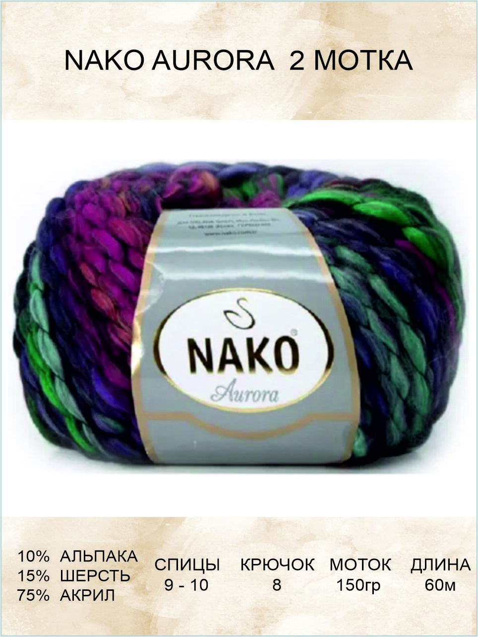 Связанное изделие из пряжи Нако Аврора получается объемным и теплым, а рису...