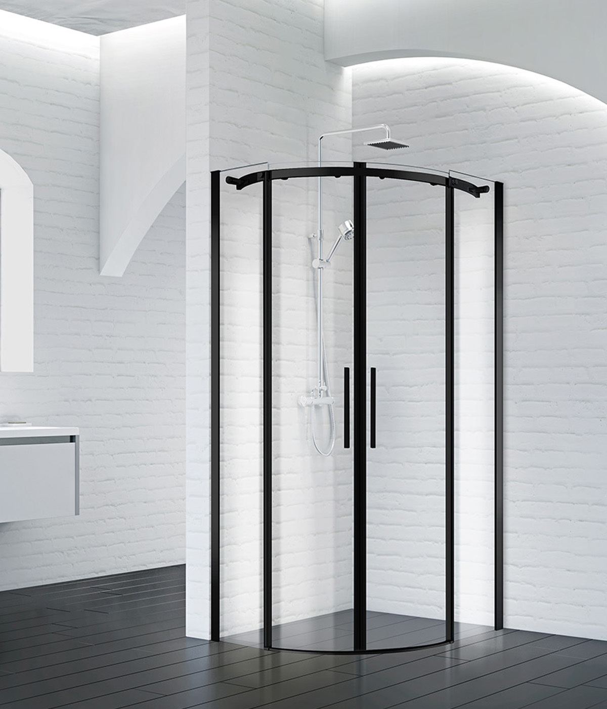 Душевой уголок (90х90) BelBagno ACQUA-R-2-90-C-NERO