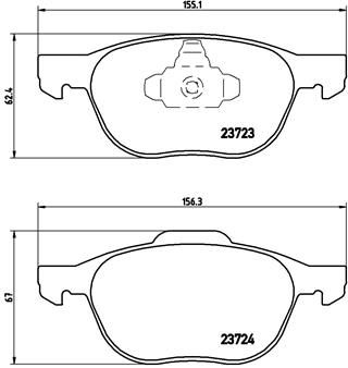 КолодкитормозныедисковыепередниедляФордКуга2рестайлинг2016-2020,FordKuga2рестайлингколодкитормозныедисковыепередниеBREMBOP24061