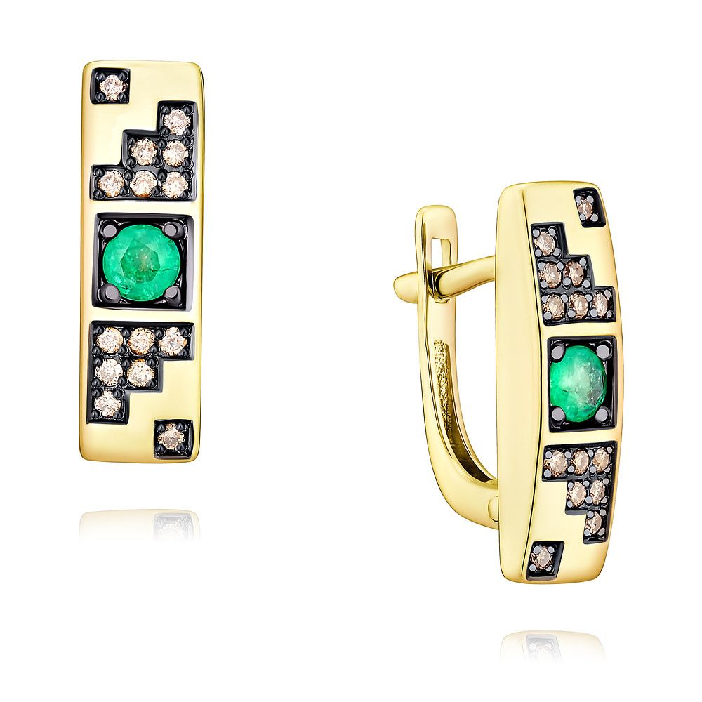 АДАМАС Золотые серьги (сережки) 585 пробы женские / ювелирное украшение - купить с доставкой по выгодным ценам в интернет-магазине OZON (704014560)