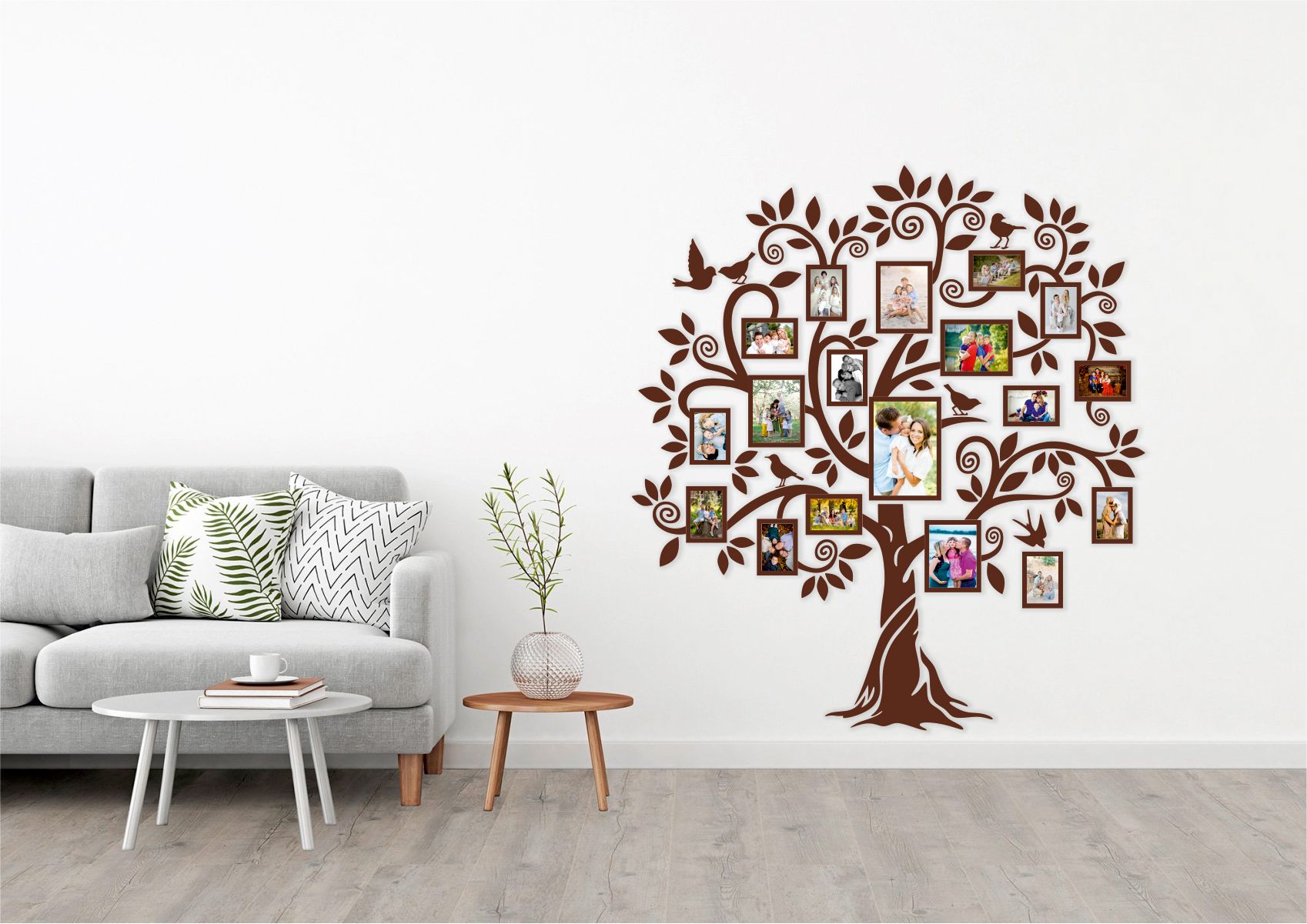 Декор семейное дерево на стене. Дерево на стену с фоторамками. Декоративное дерево с фоторамками на стену. Дерево с фоторамками на стену. Семейное дерево на стену.