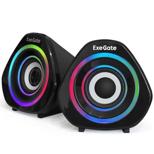 Колонки ExeGate Accord 210 питание от usb, 6 Вт чёрные, подсветка RGB