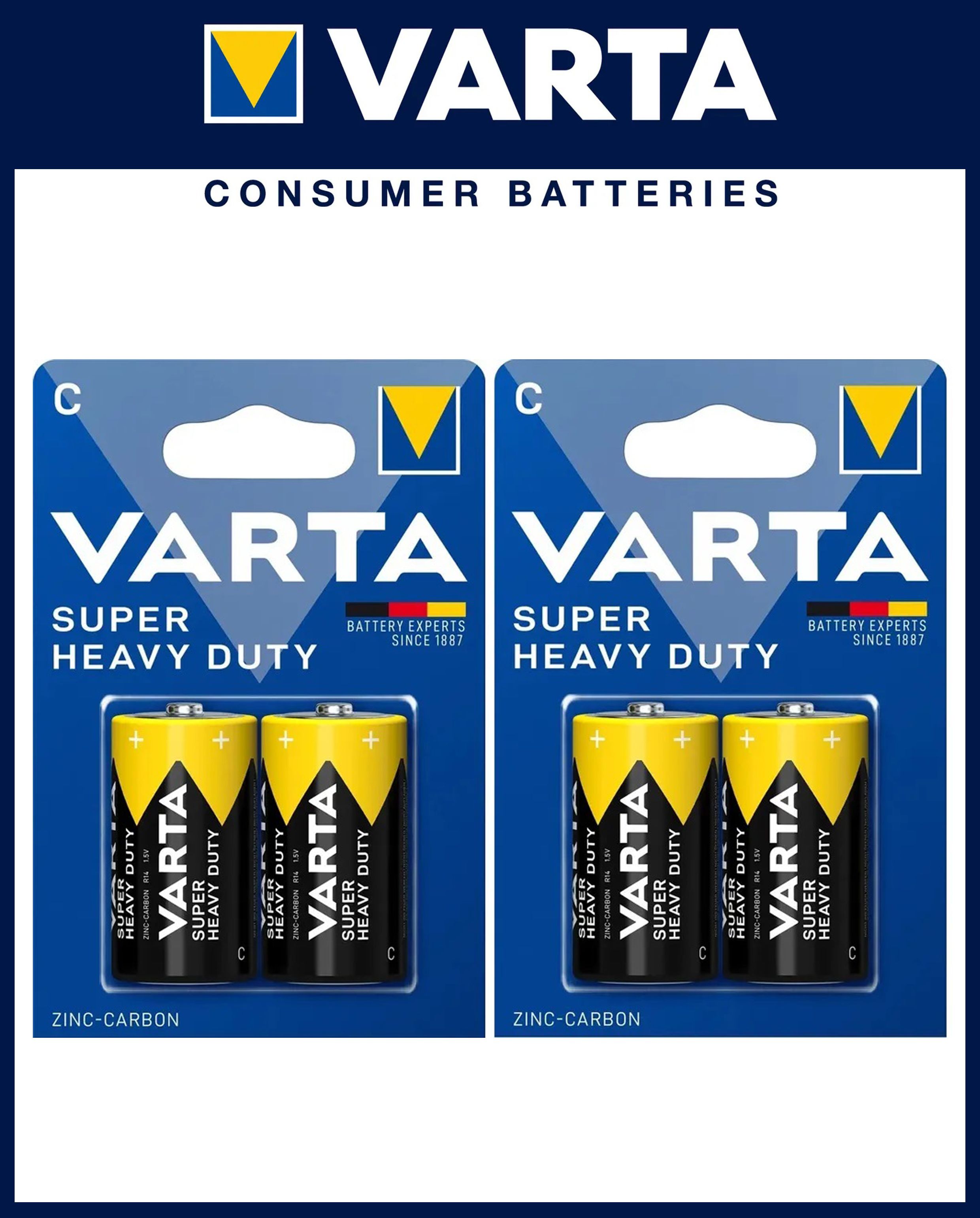 Батарейка Varta C / R14 SUPERLIFE, 4 шт