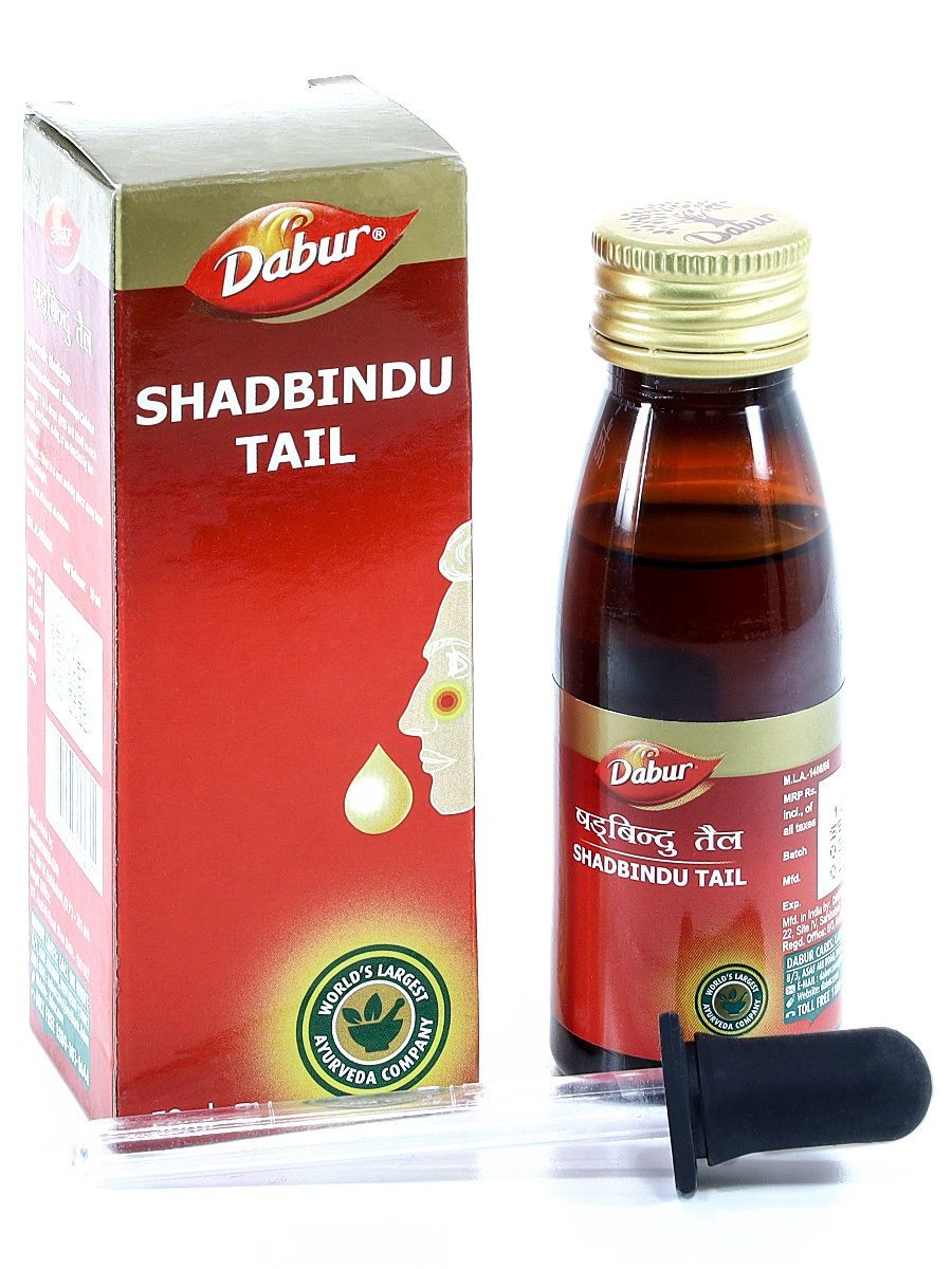 Масло Dabur Shadbindu Tail для ухо-горло-носа, 50 мл — купить в ...