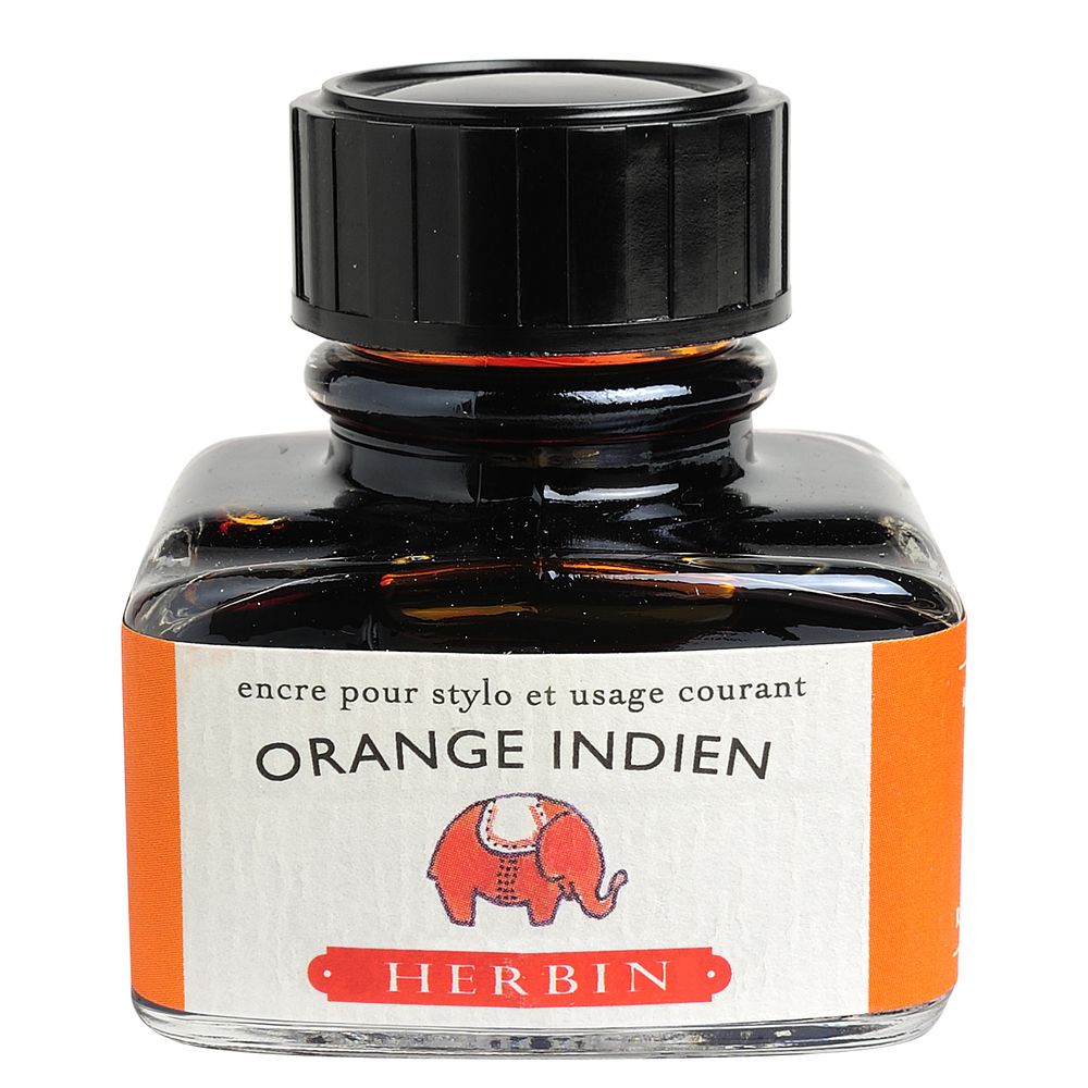 Чернила в банке Herbin, 30 мл, Orange indien Индийский оранжевый