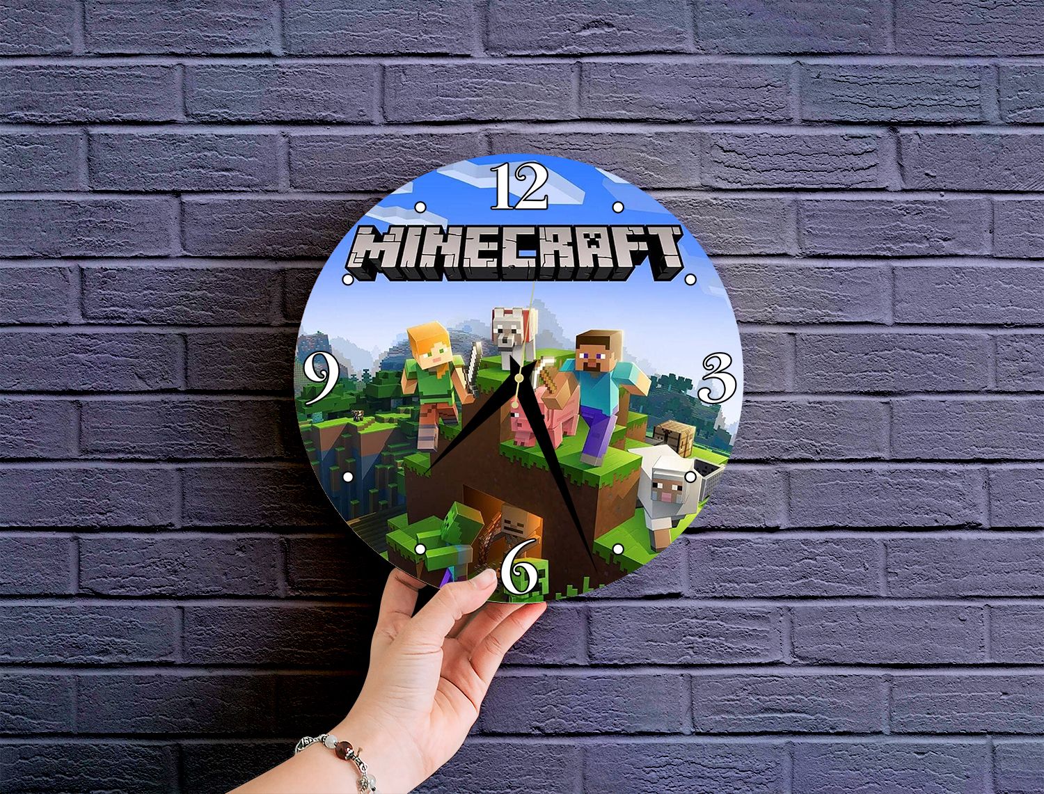 НастенныечасыМАЙНКРАФТMINECRAFT30см