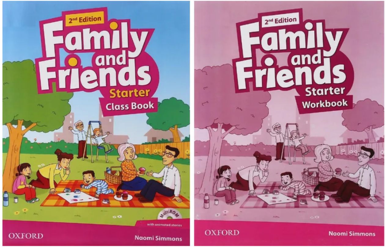 Family and Friends Starter Class Book with Multi ROM + Workbook with CD 2nd  Edition / Family and Friends Starter level / Naomi Simmons / Oxford /  Изучение английского языка для учеников уровень pre-А1 / комплект: учебник  с диском + рабочая ...