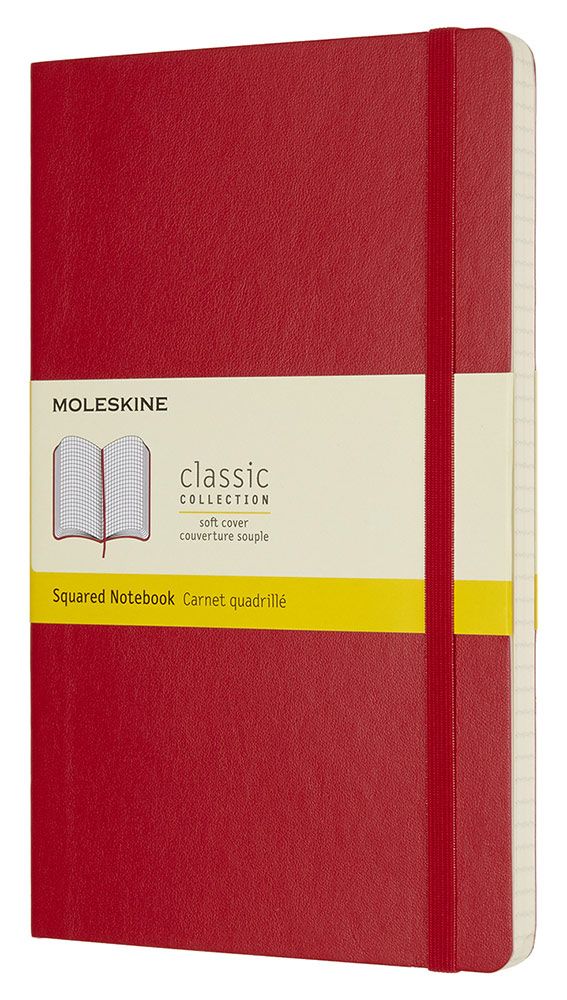 БлокнотMoleskineCLASSICSOFTLarge130х210мм192стр.Клетка,мягкаяобложка,красный