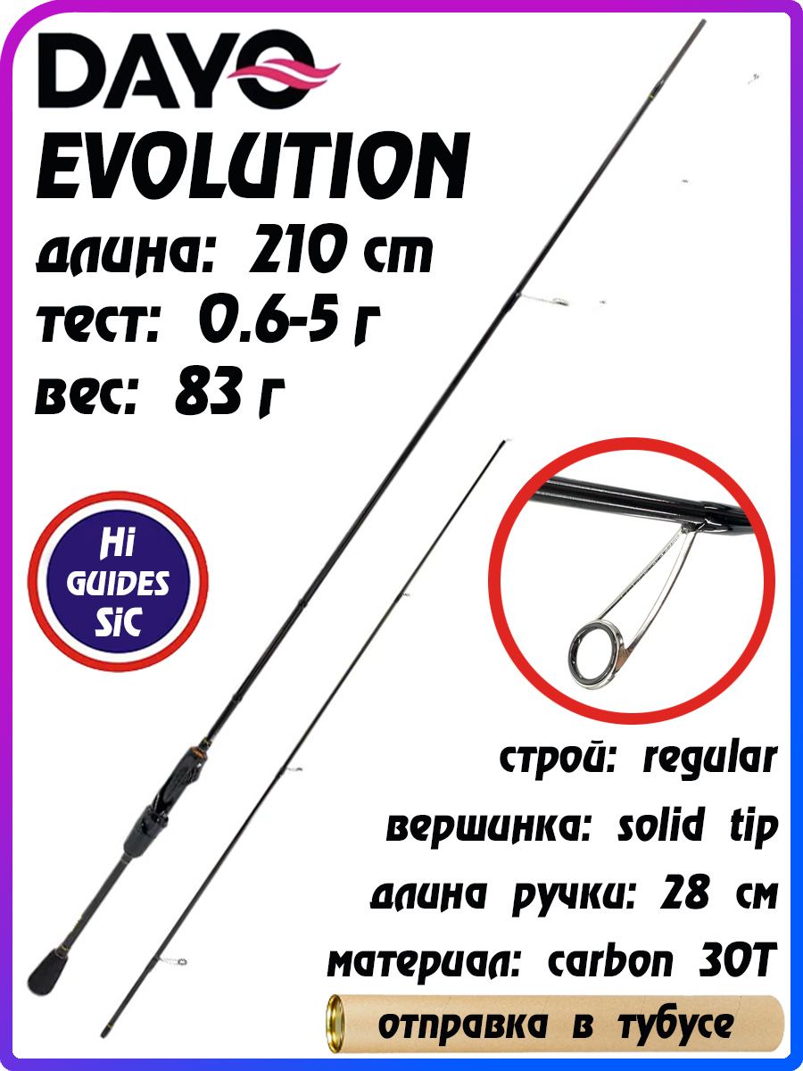 Спиннинг Dayo  Спиннинг_для_рыбалки_EVOLUTION_DAYO_ультра_лайт_ultra_light_daiwa_shimano_mifine_kaida,  от 0.6 гр купить по выгодным ценам в интернет-магазине OZON (792083801)