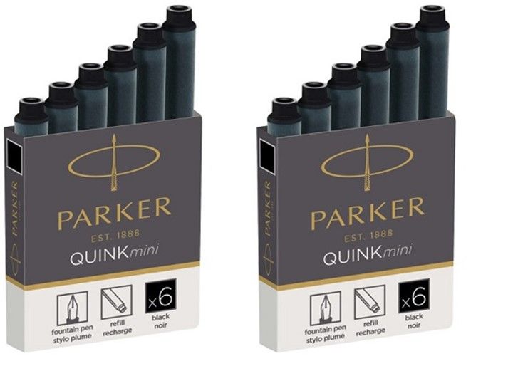 Картридж Parker Quink Z17 Mini (CW1950407) черные чернила для ручек перьевых для Parker (6шт)