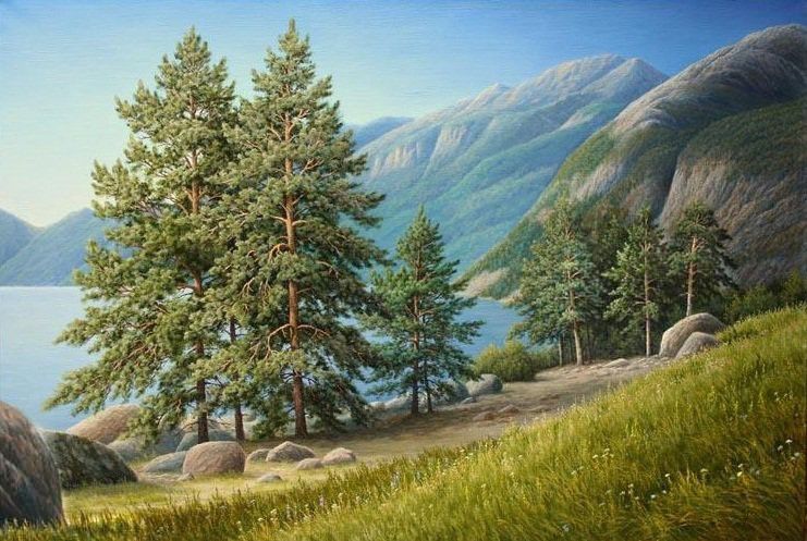 Картины лес и горы
