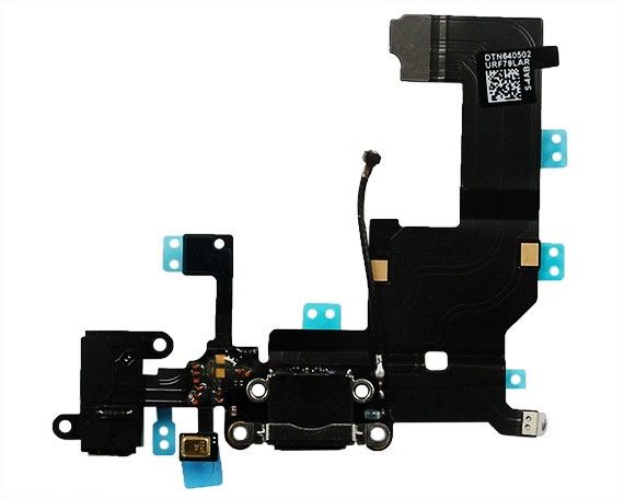 Шлейф iPhone 5 на системный разъем + микрофон черный