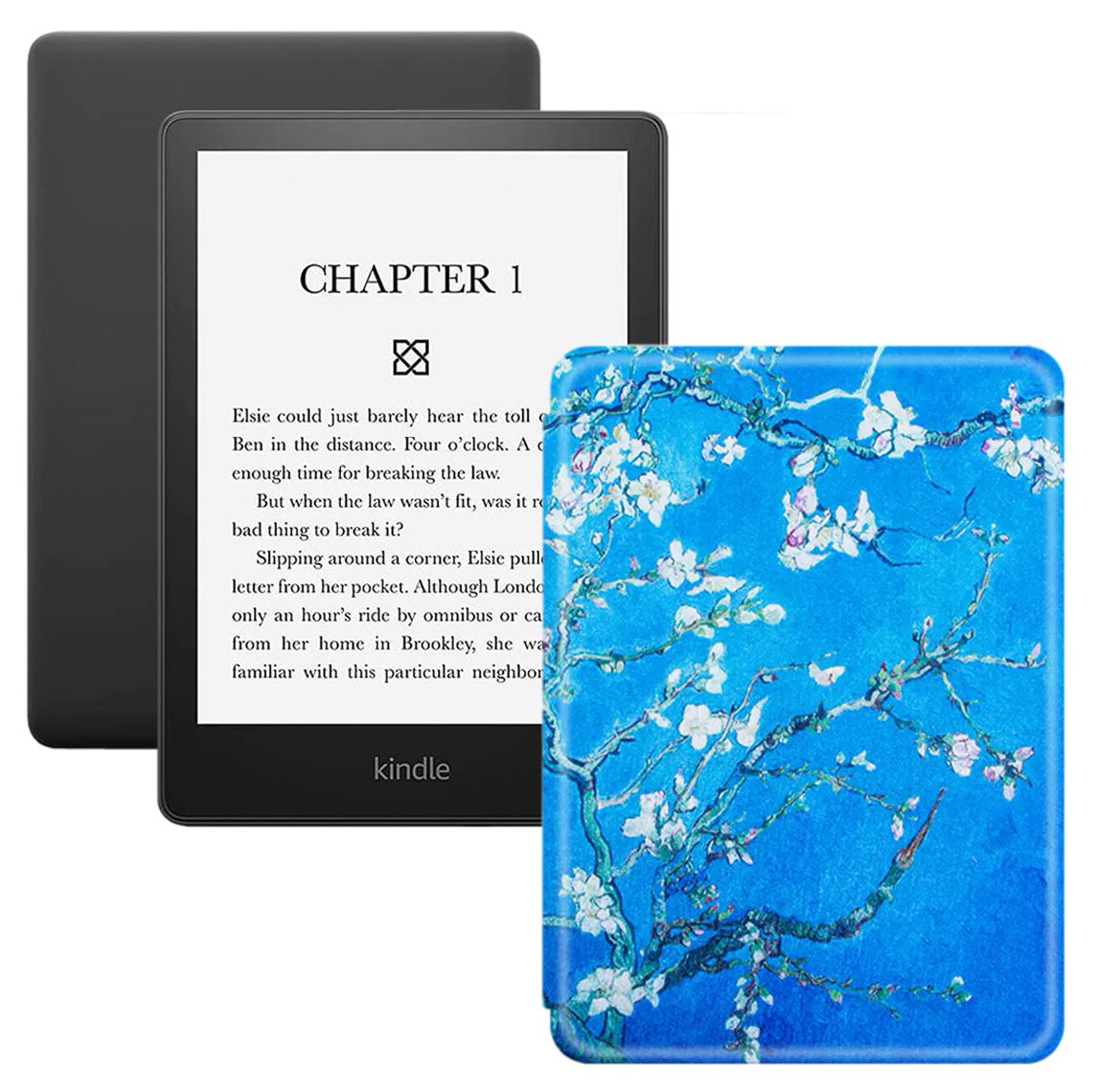 Amazon Kindle 6.8" Электронная книга PaperWhite 2021 16Gb SO + обложка, голубой, белый