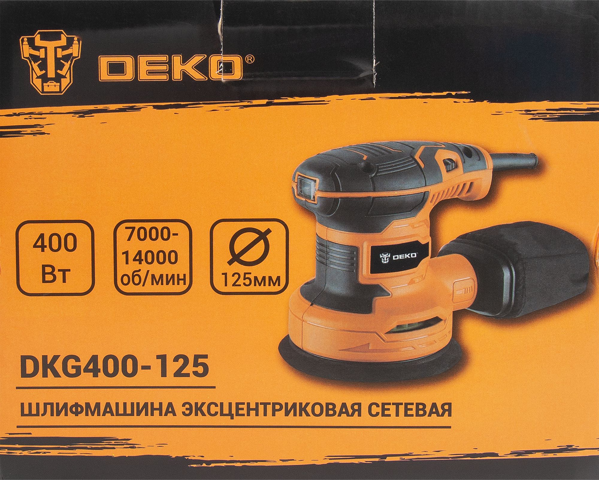 Шлифмашина эксцентриковая Deko dkg400-125, 400 Вт, 125 мм