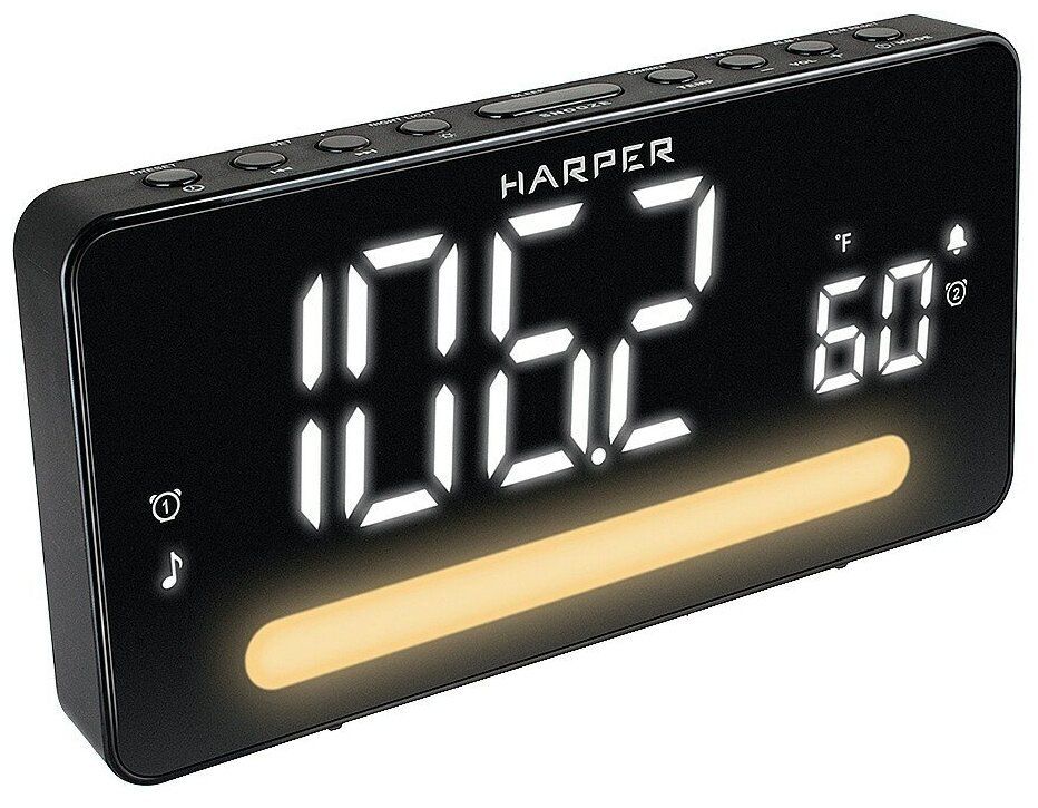 Радиобудильник HARPER HCLK-5030 black-white led