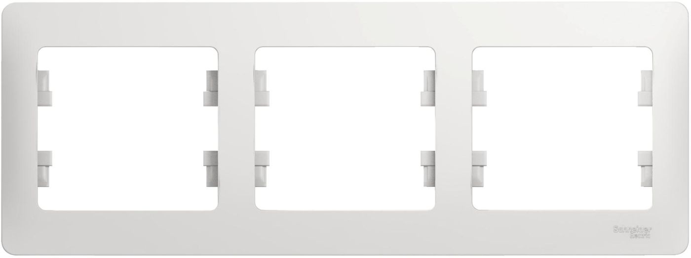 Рамка 3 поста, горизонтальная Systeme Glossa белый / GSL000103