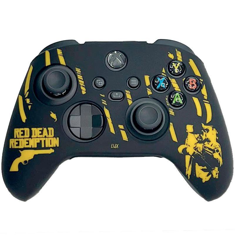 Силиконовый чехол для геймпада Xbox Series Controller (Red Dead Redemption) (черно-желтый)