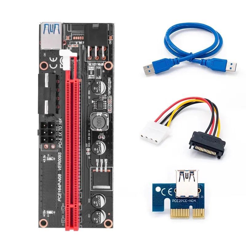 Райзердлявидеокарты,PCI-EX1-X16VER.009SUSB3.060см.6PINMOLEX