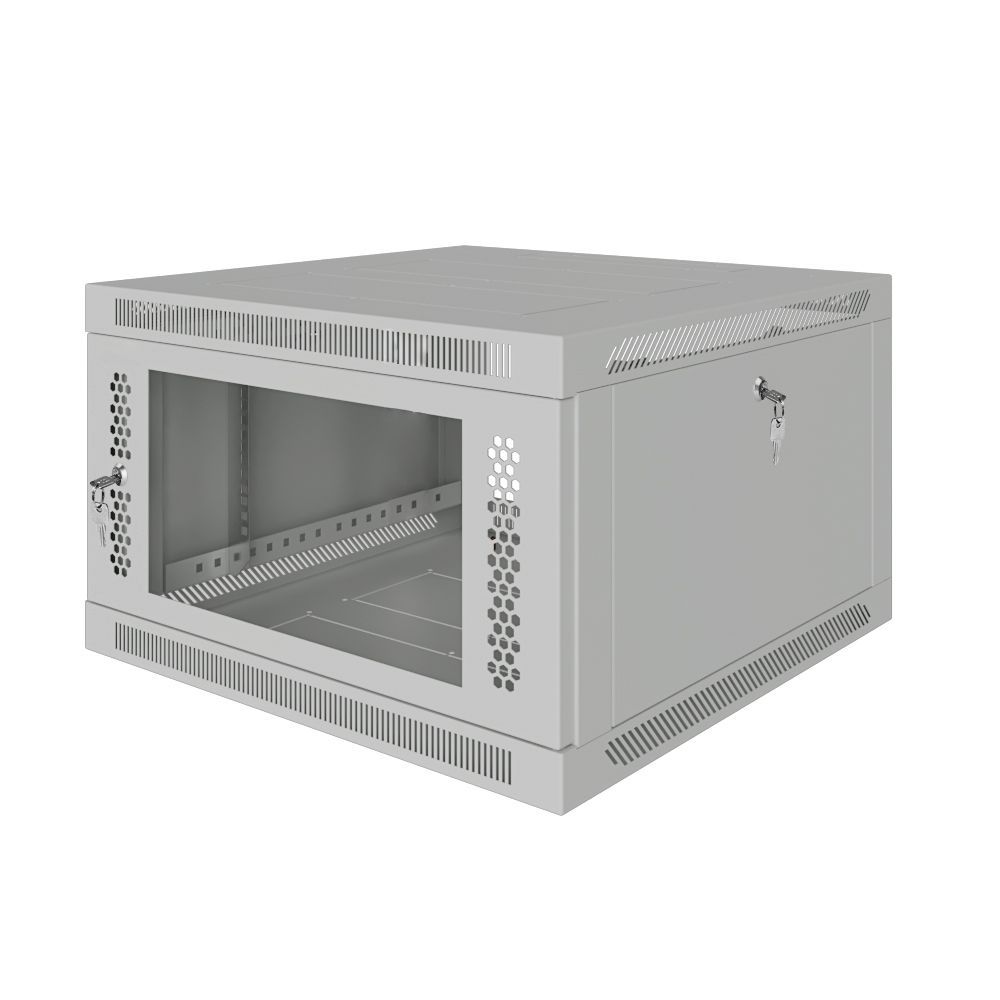 Телекоммуникационный шкаф настенный 19 дюймов 6u 600х600 cерый: 19box-A 6U  60/60GG - купить с доставкой по выгодным ценам в интернет-магазине OZON  (1083787039)