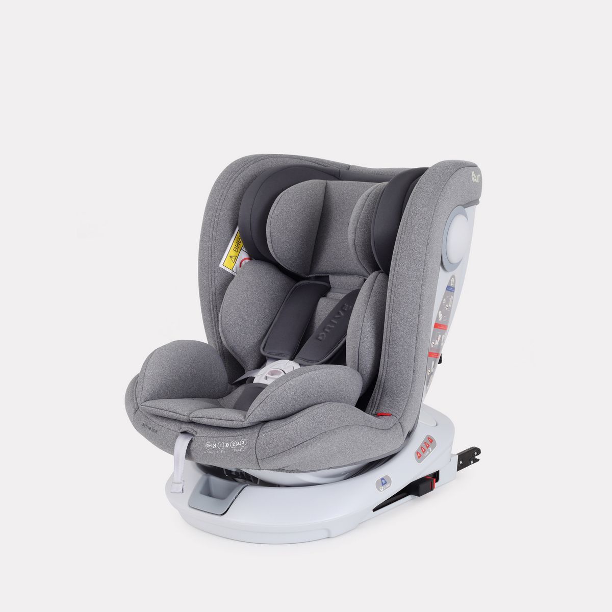 Автокресло детское Rant Drive isofix Active Line LB619 группа 0+/1/2/3 от 0  до 12 лет вес 0-36 кг рост 40-145 см, Grey - купить с доставкой по выгодным  ценам в интернет-магазине OZON (669848519)