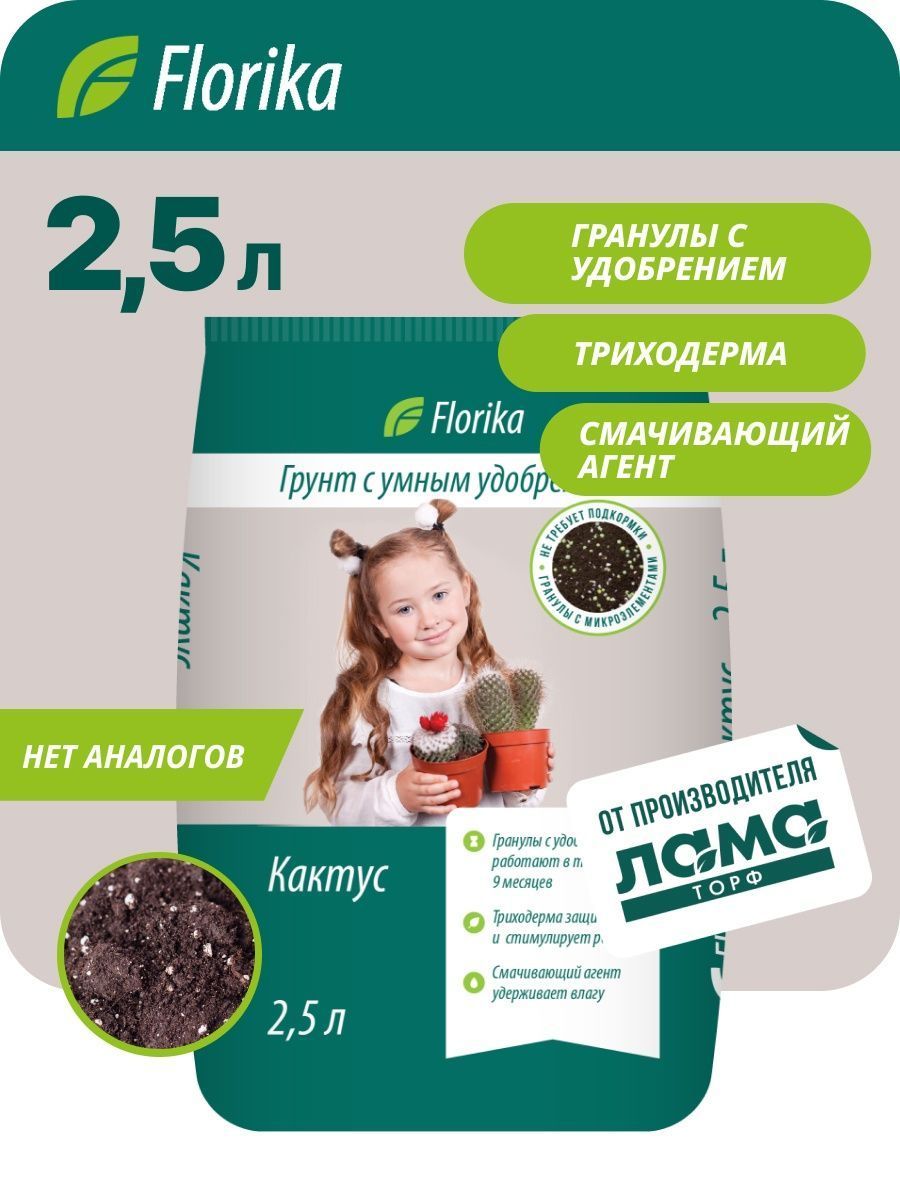 Грунтдлякактусовиалоэ"Кактус-Алоэ"2,5л,Florika