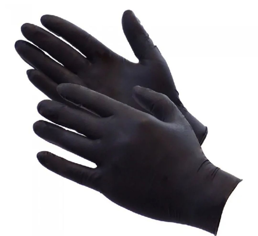 Перчатки нитриловые черные 50пар р.l