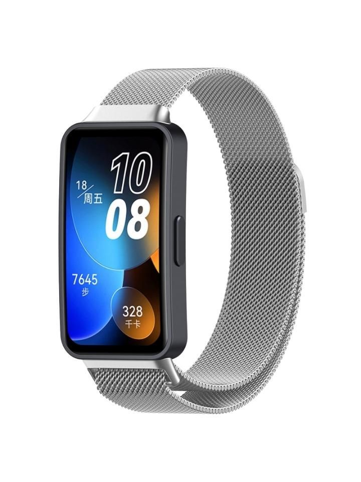 Ремешок для смарт часов Huawei Band 8 / 9 браслет металлический Миланская петля