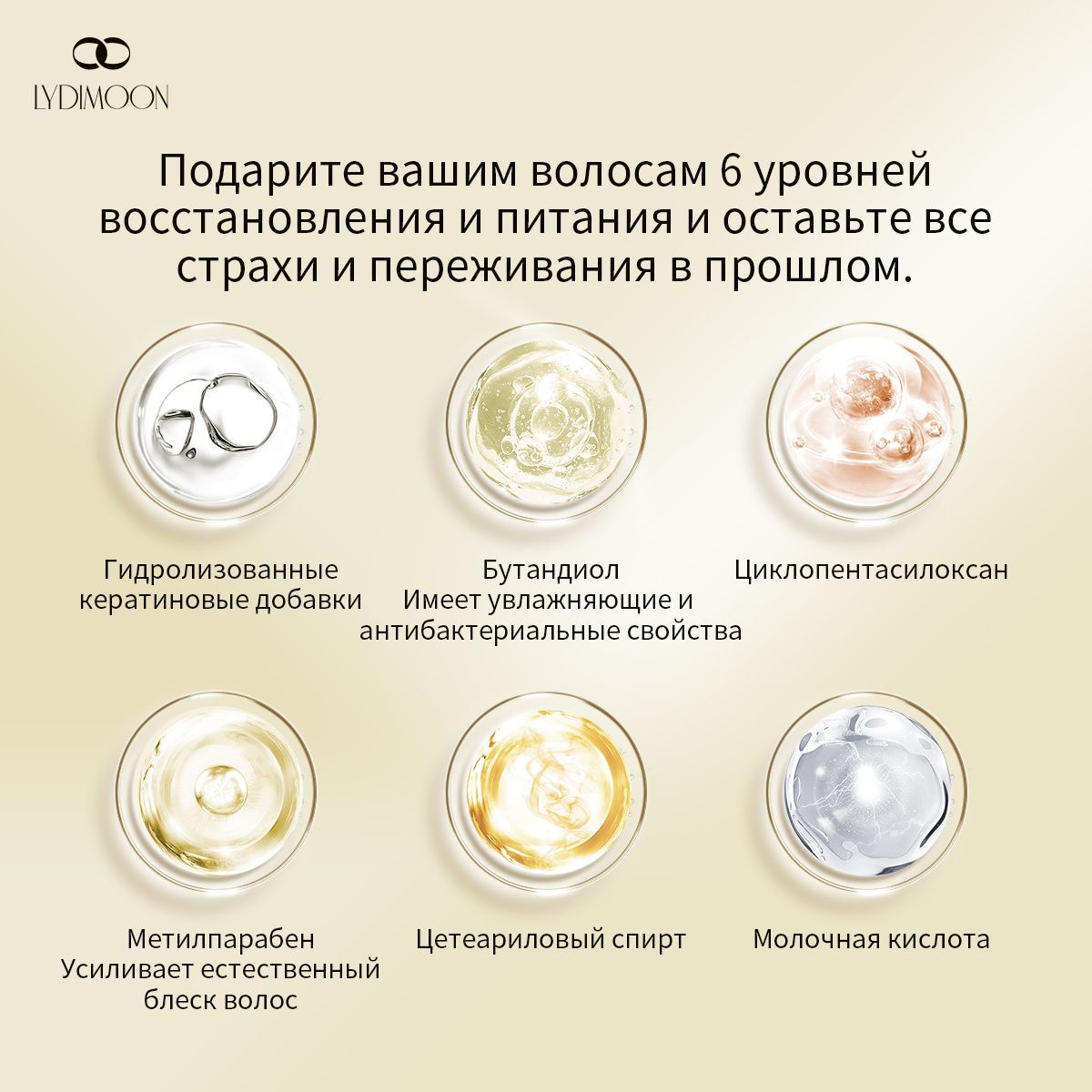 Маска для волос профессиональная восстанавливающая.LYDIMOON коллаген,(图5)