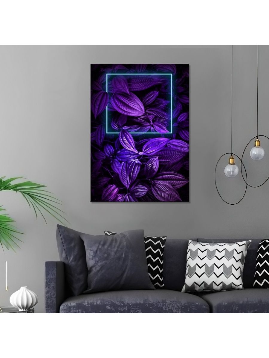 Фиолетовые картины в интерьере