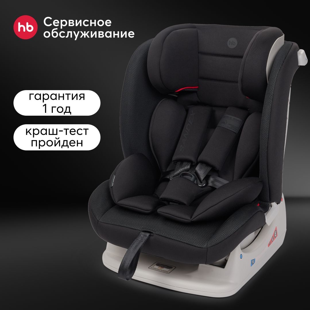 Автокресло детское от 0-12 лет Happy Baby Sandex, группа 0/1/2/3, (0-36 кг), черное