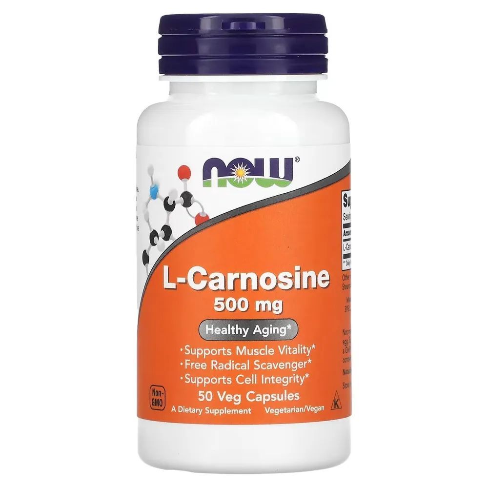 Карнозин NOW Foods L-Carnosine 500 mg 50 растительных капсул