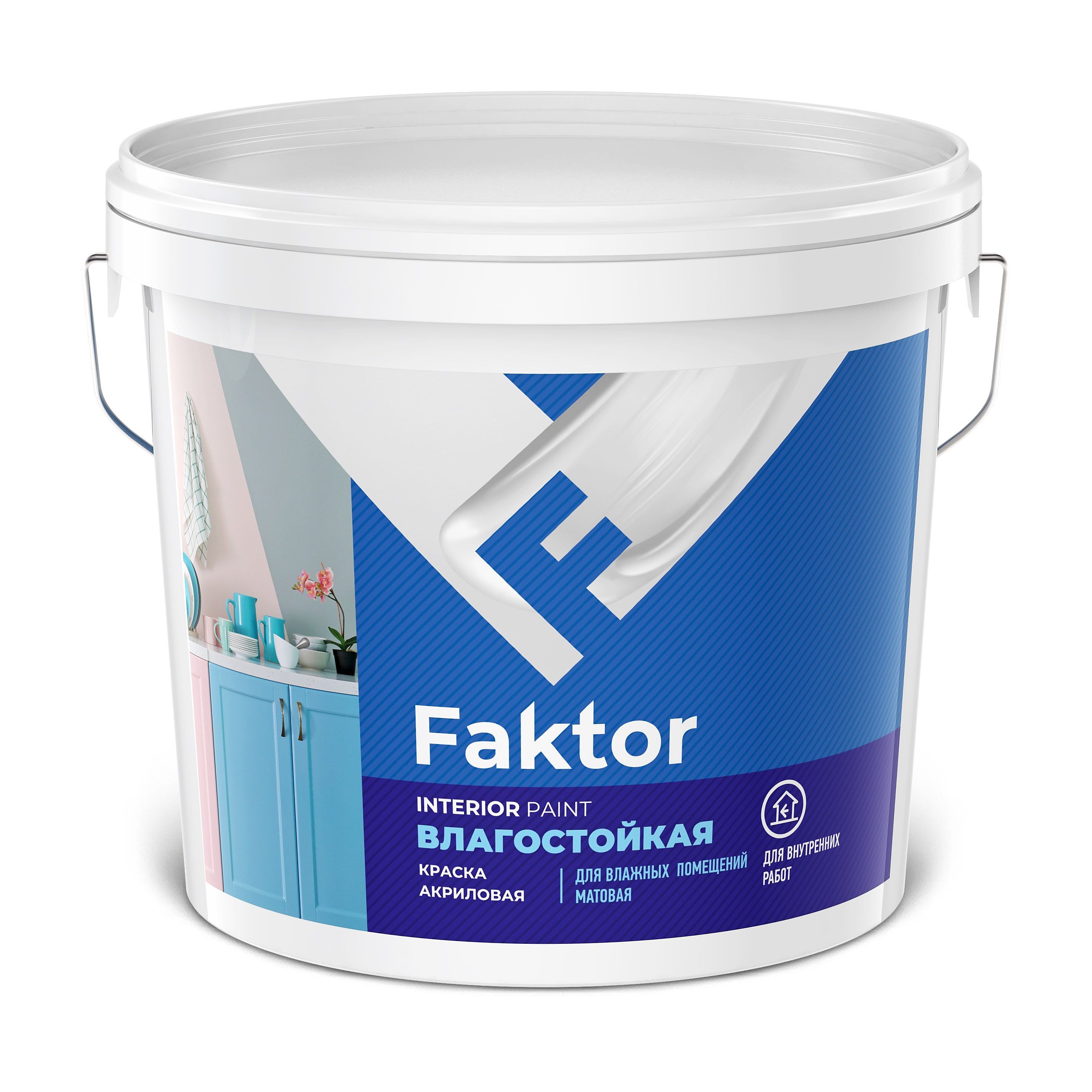 Краска faktor для потолков белая, ведро 2,5 кг о05350