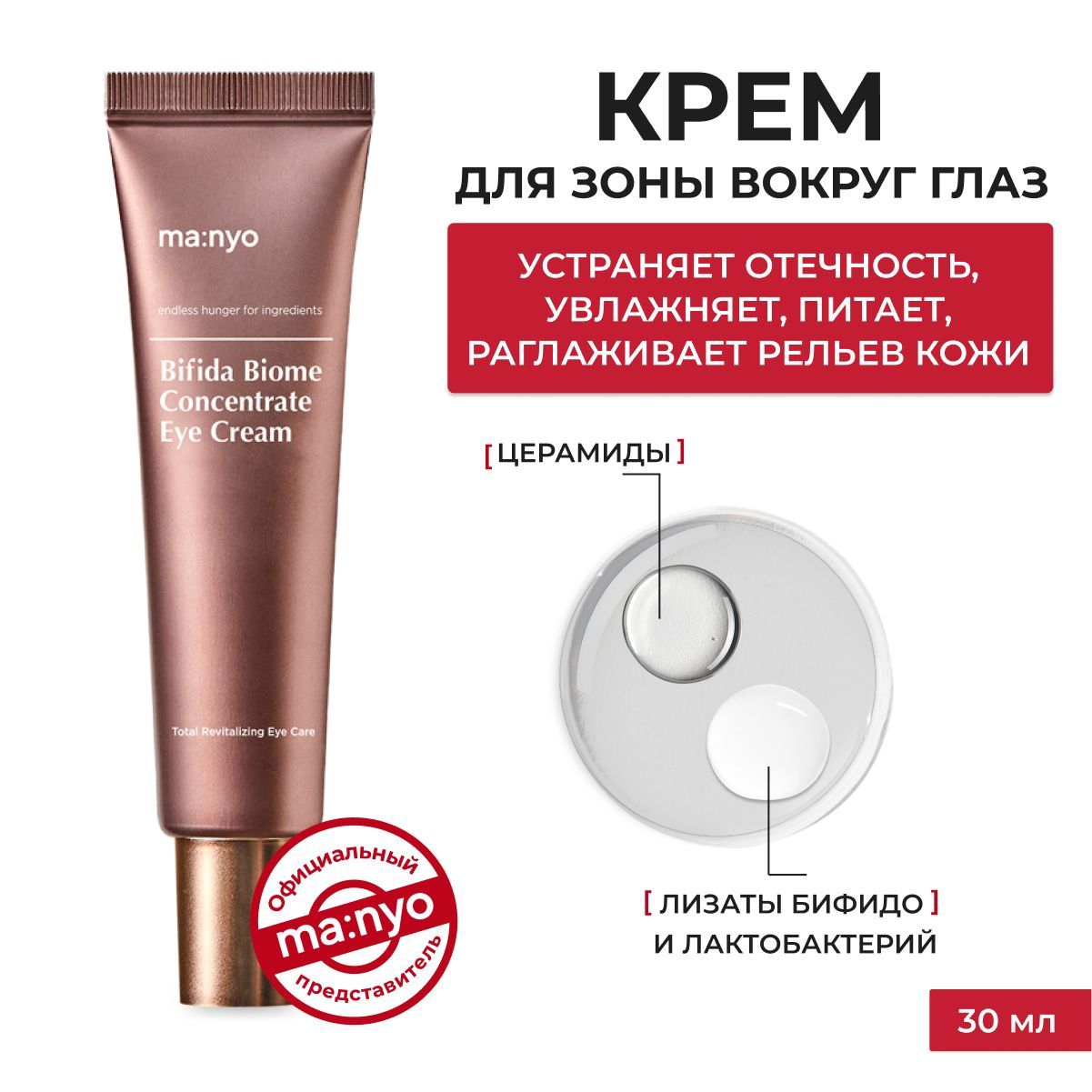 Bifida Biome Concentrate Eye Cream крем для глаз, 30м. U Beauty the Return Eye Concentrate.